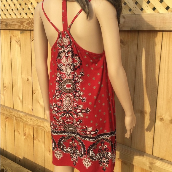 STRAPPY RED with BANDANA PRINT DRESS - Picture 5 of 6